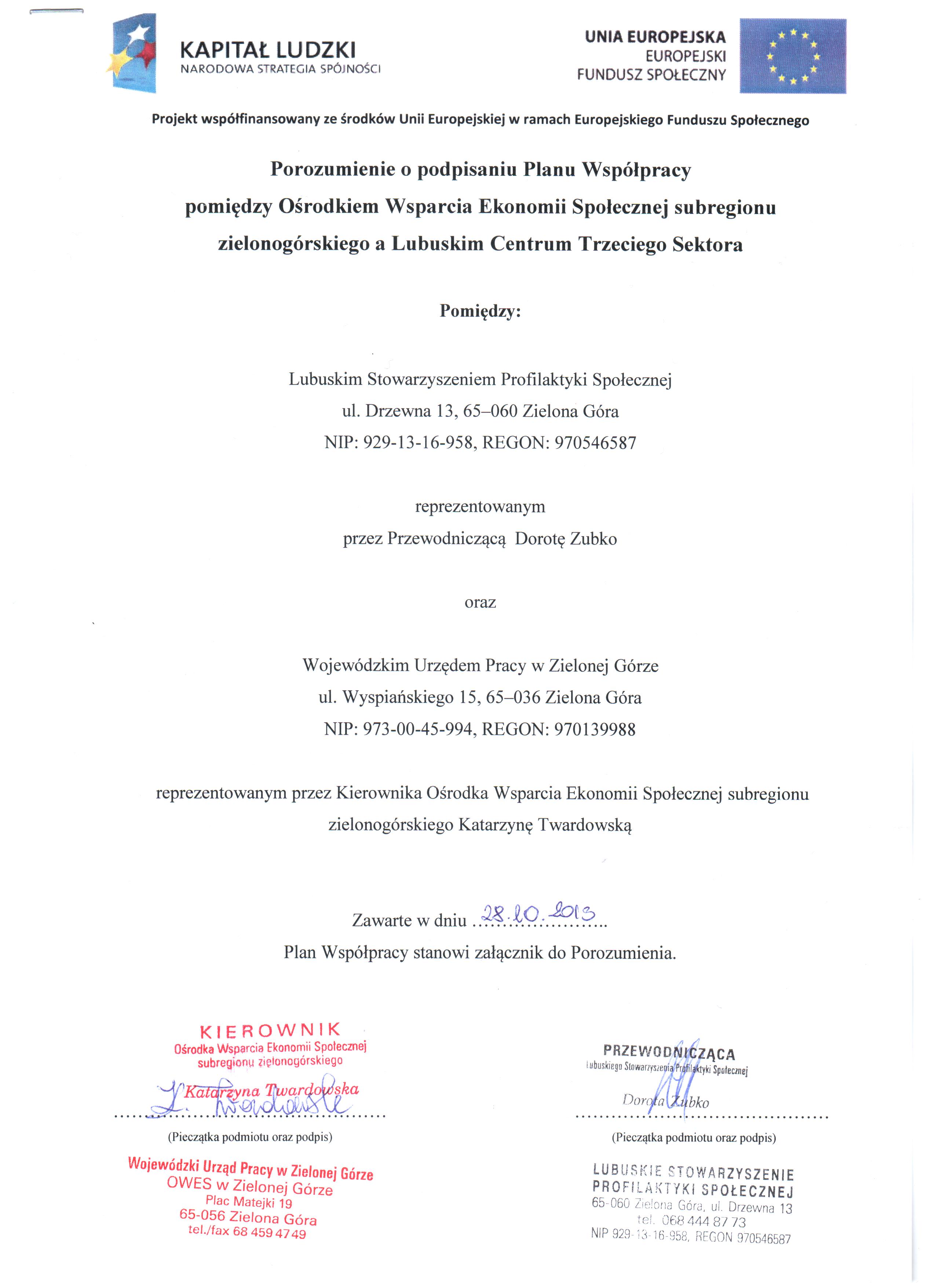 współpraca z OWES 001